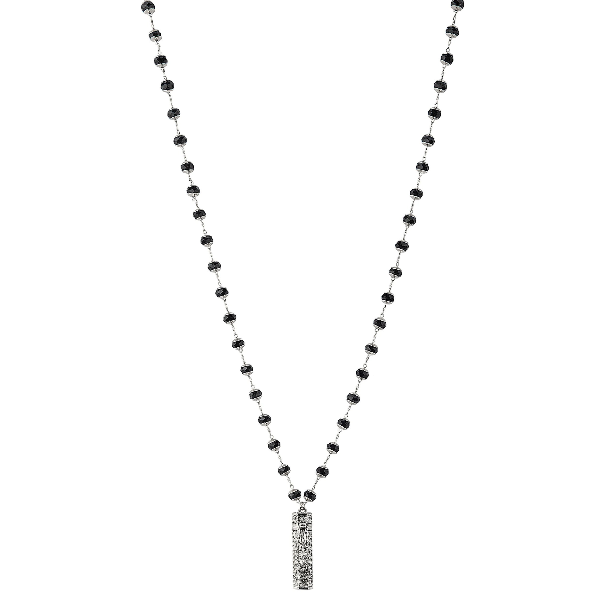 Alexa's Angels Whispers of Faith Prayer Box Necklace - Black Round Glass Beads - Image 3