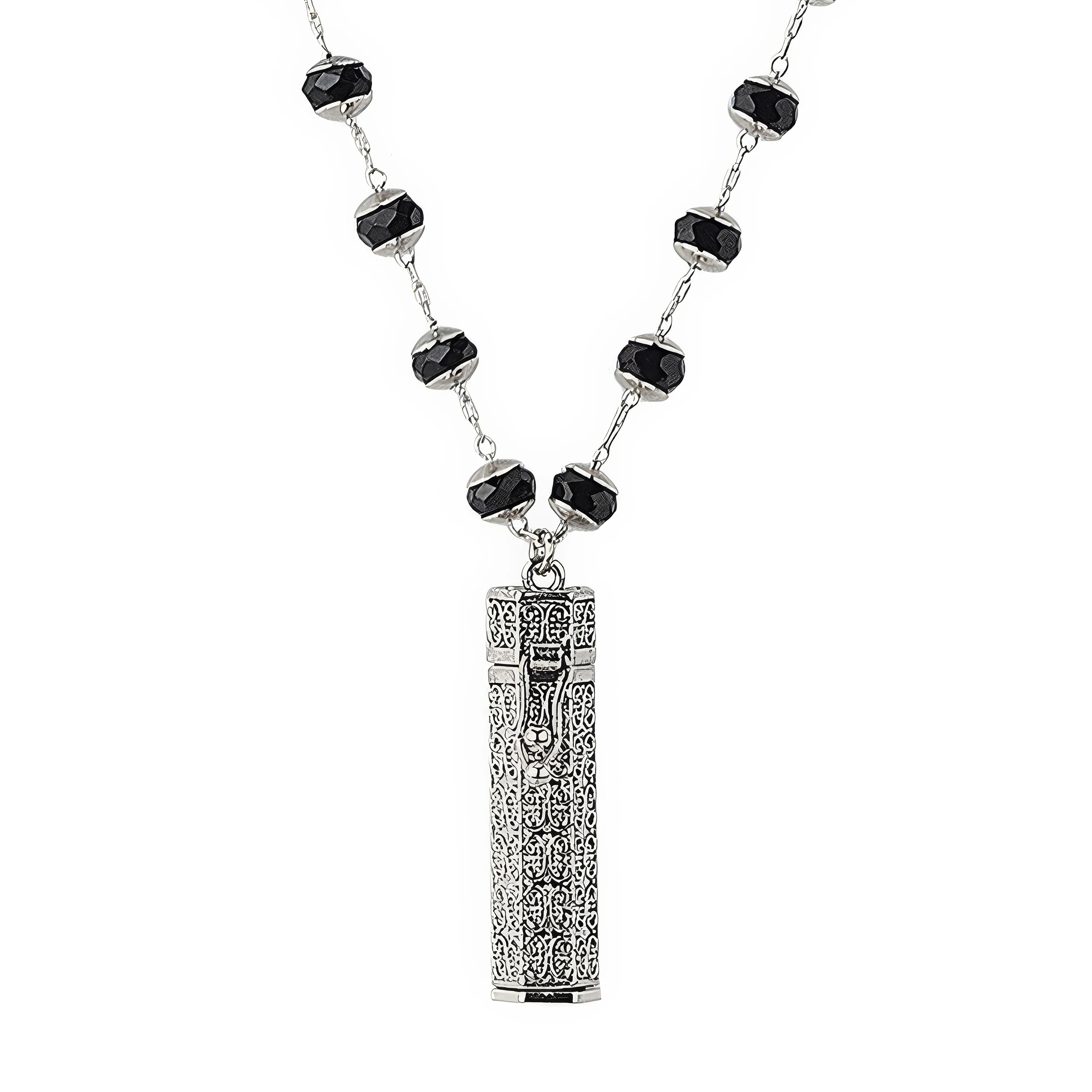 Alexa's Angels Whispers of Faith Prayer Box Necklace - Black Round Glass Beads - Image 4