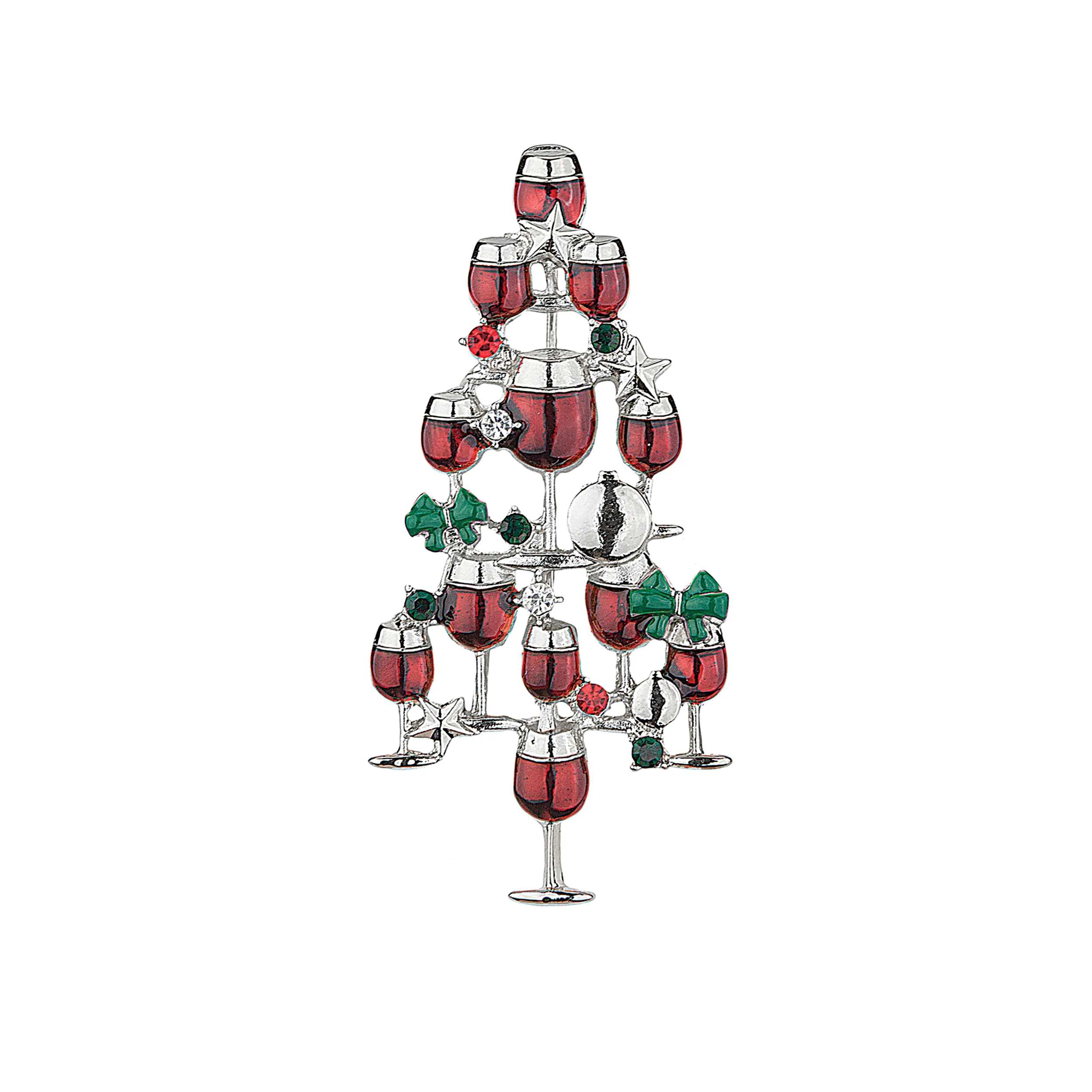 Wine Glass Christmas Tree Pin - Image 4