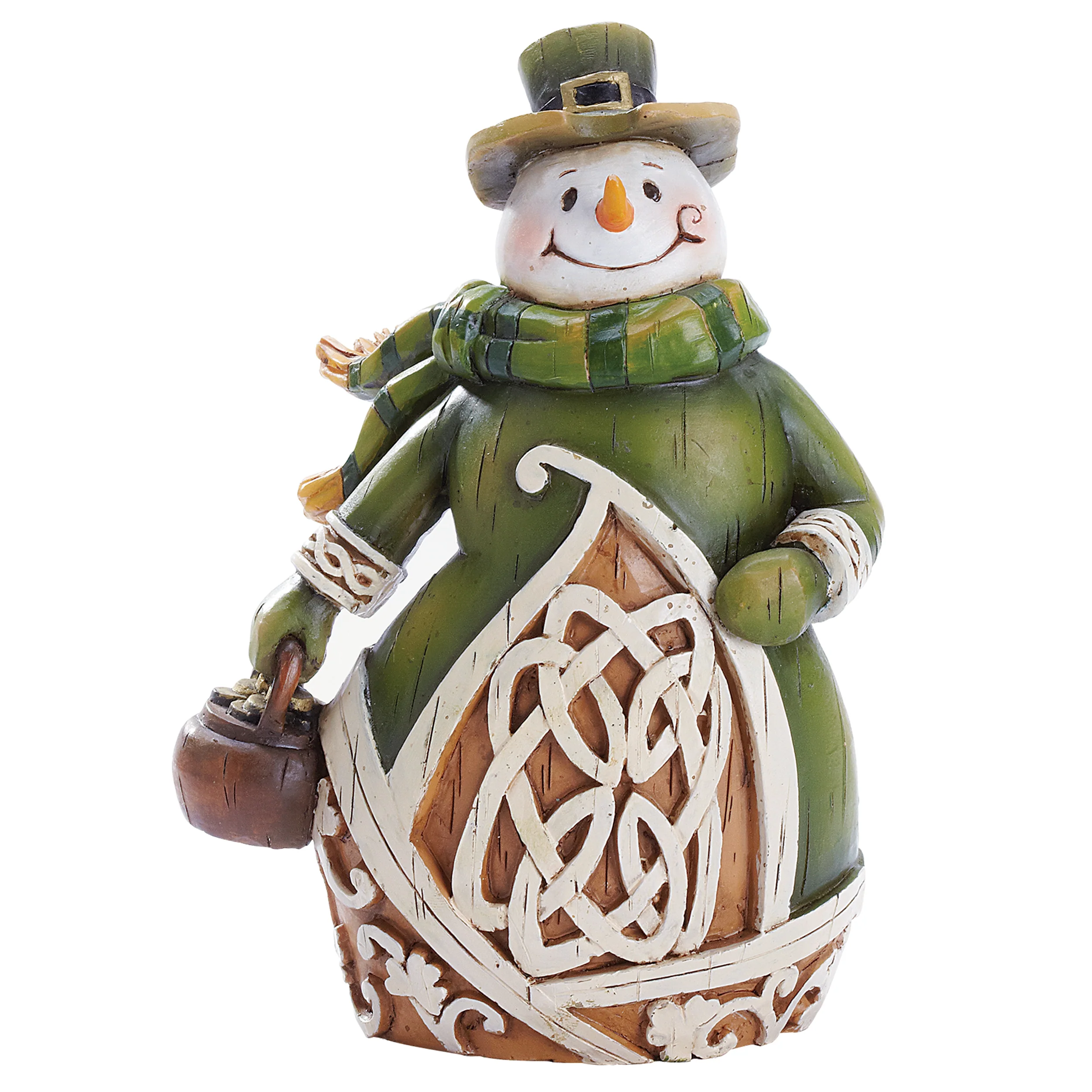 Woodcut-Style Irish Snowman Figure