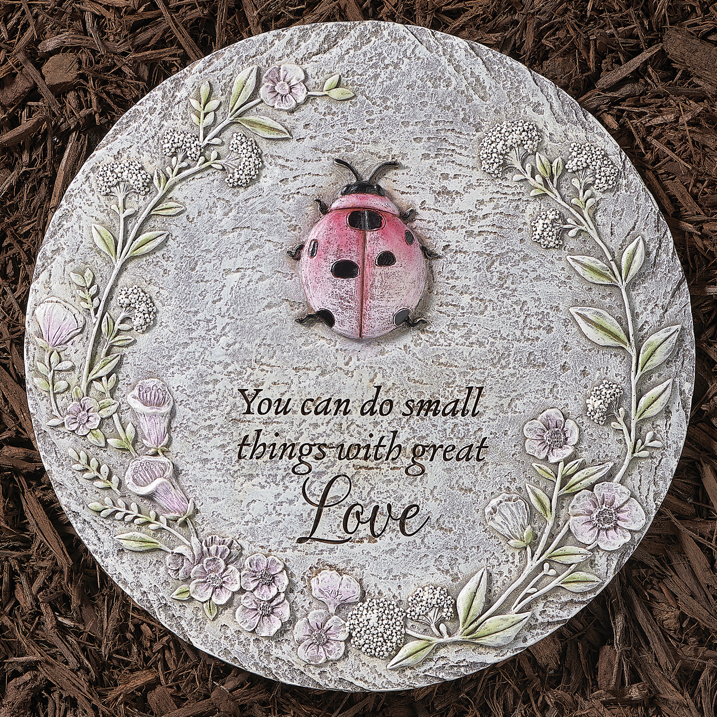 You can do small things with great Love - Lady Bug Garden Stone